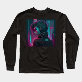 Cyberpunk woman android cyborg Long Sleeve T-Shirt